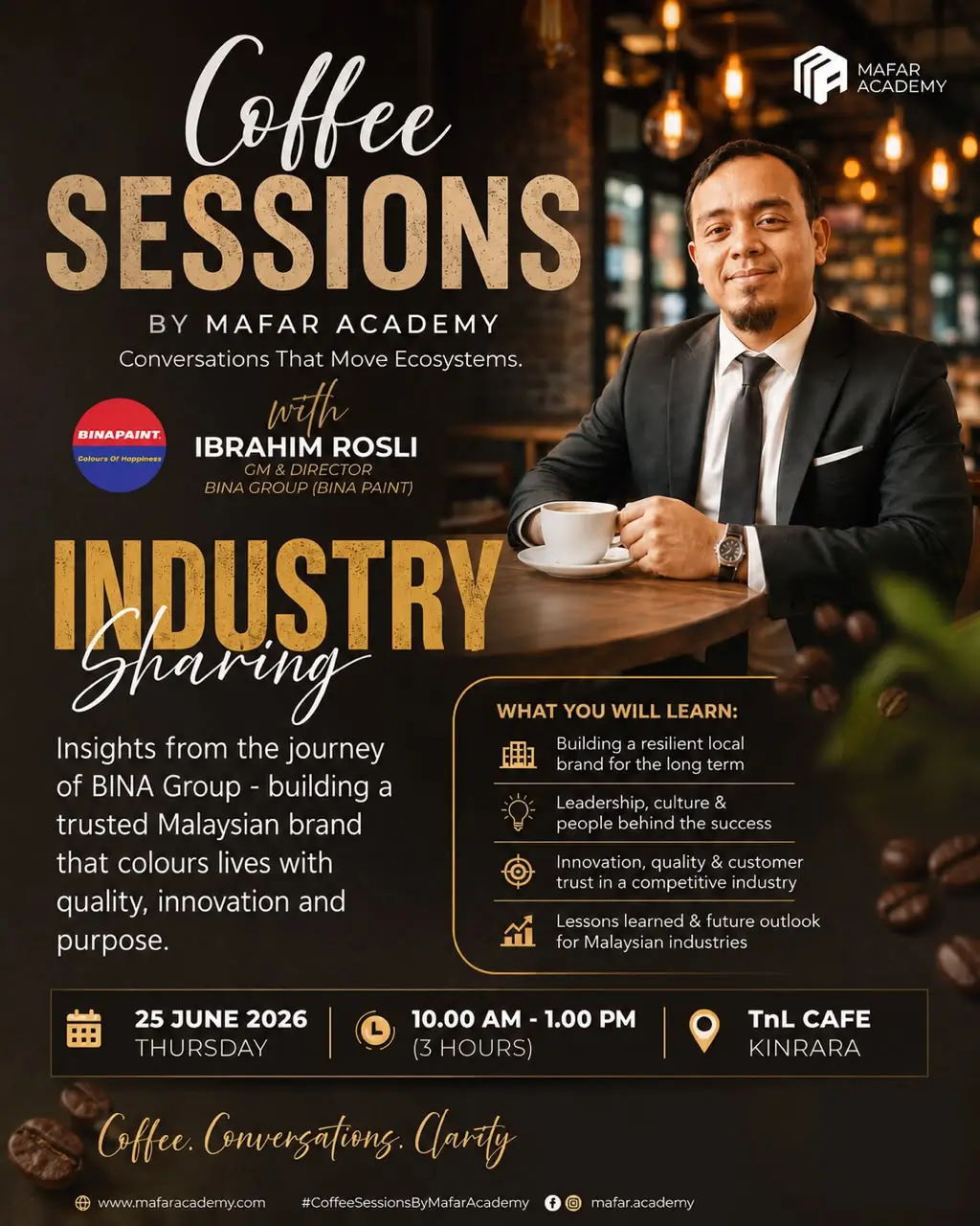 Coffee Sessions by Mafar Academy bersama Ibrahim Rosli